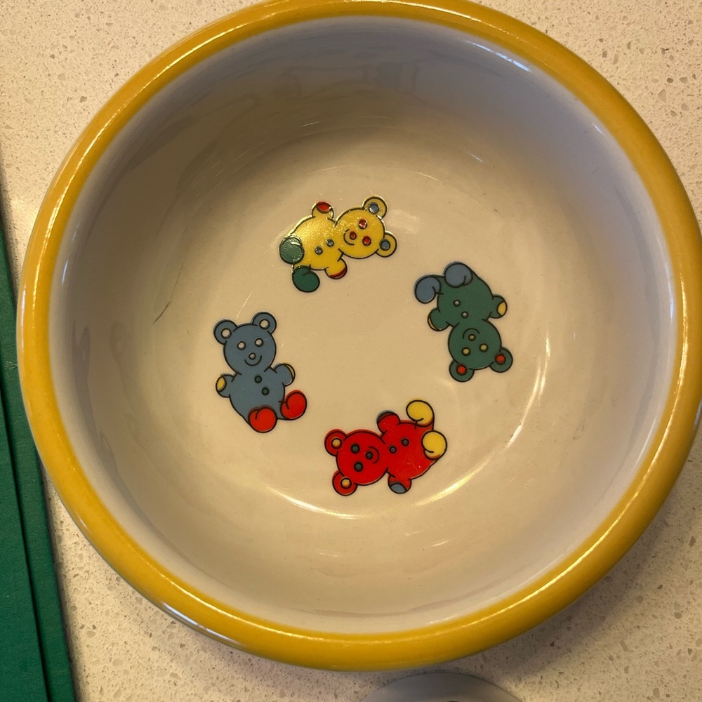 Colorful Bear-Themed Kids Bowl